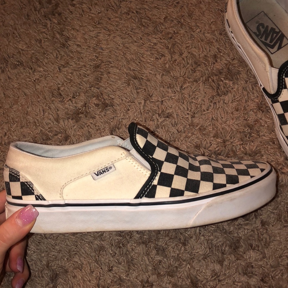 Checkerboard Vans Slip On